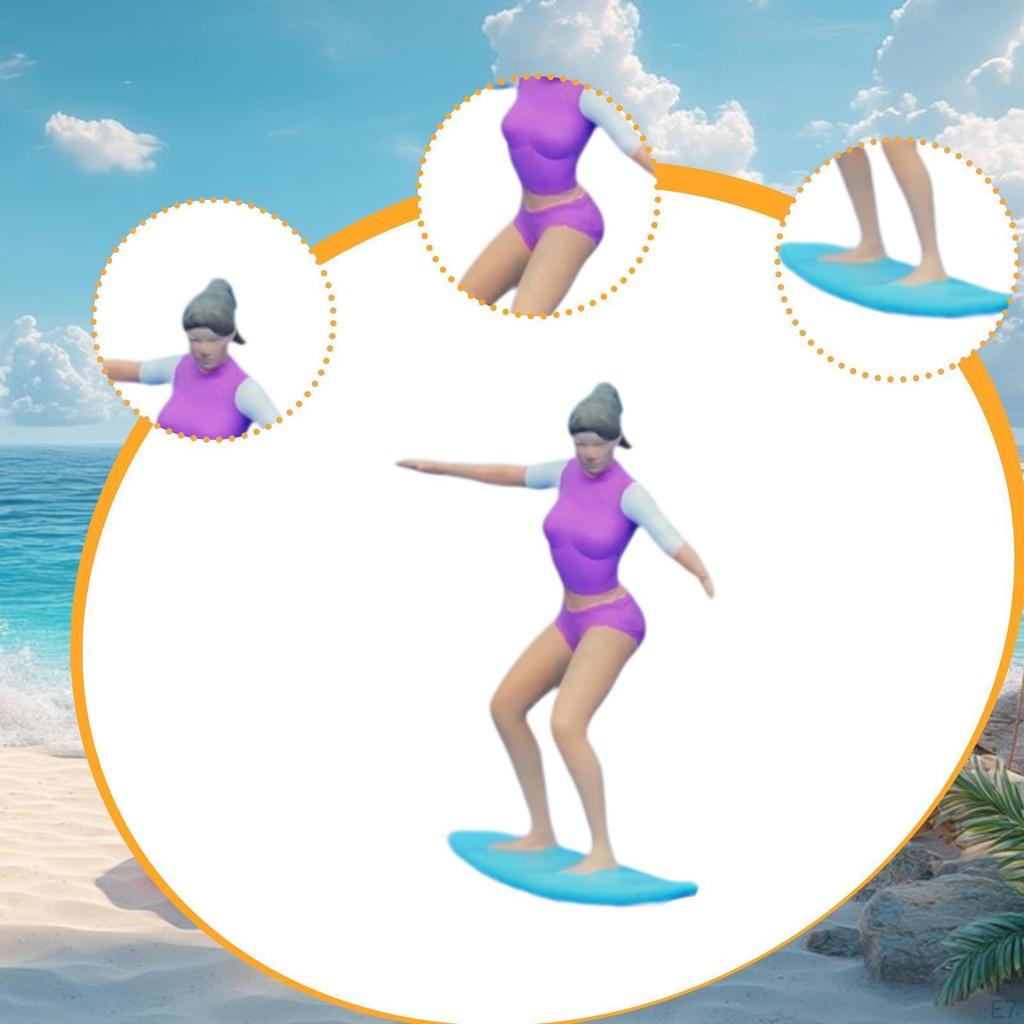 1/64 Miniature Surfing Figure Figurine Desk Decoration Photography Props Collection Tiny