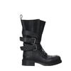 Vintage leather Martin boots women's new medium tube thin boots belt buckle locomotive boots cowhide thick sole thick heel
