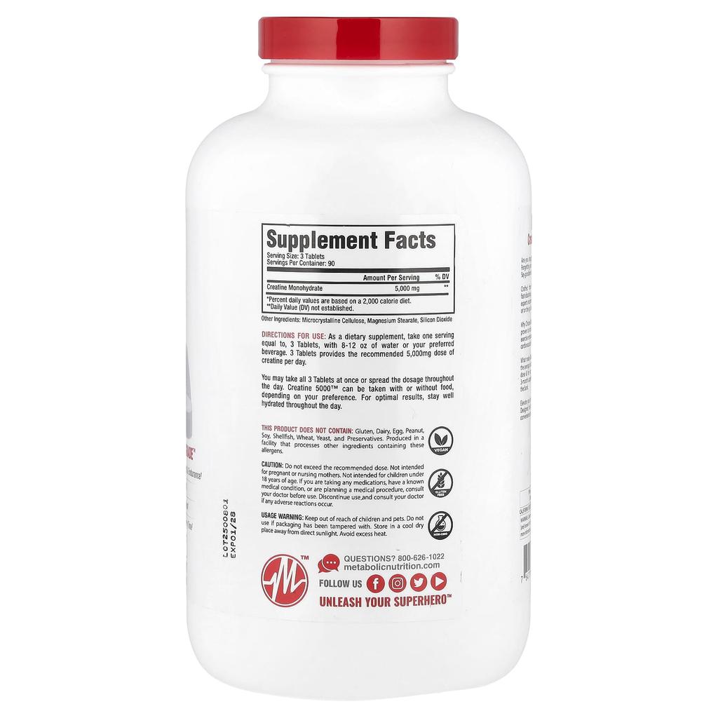 Creatine 5000™, 270 Tablets (1,666 Mg Per Tablet)