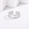 925 Silver Geometry Double-Layer Adjustable Vintage Women's Rings Beautiful Luxury High Quality Jewelry Accessories Jewellery