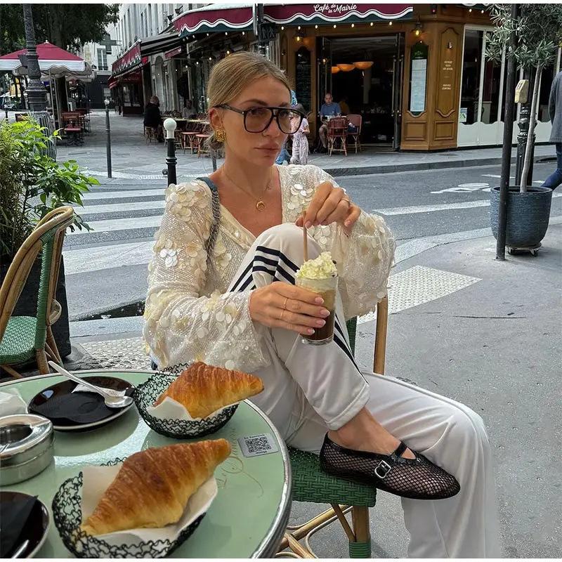 Paillettenbesetzte Kimono-Jacke mit langen Ärmeln für Damen