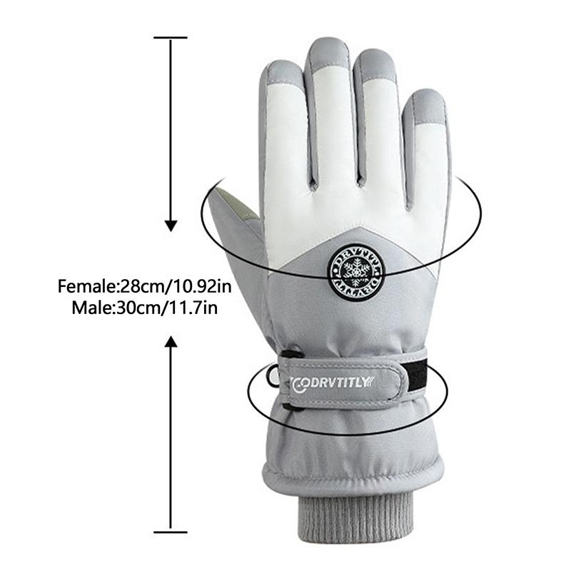 Winter Outdoor Snowboard Ski Riding Gloves Leather Non-Slip Touch Screen Waterproof Motorcycle Cycling Fleece Warm Riding Gloves