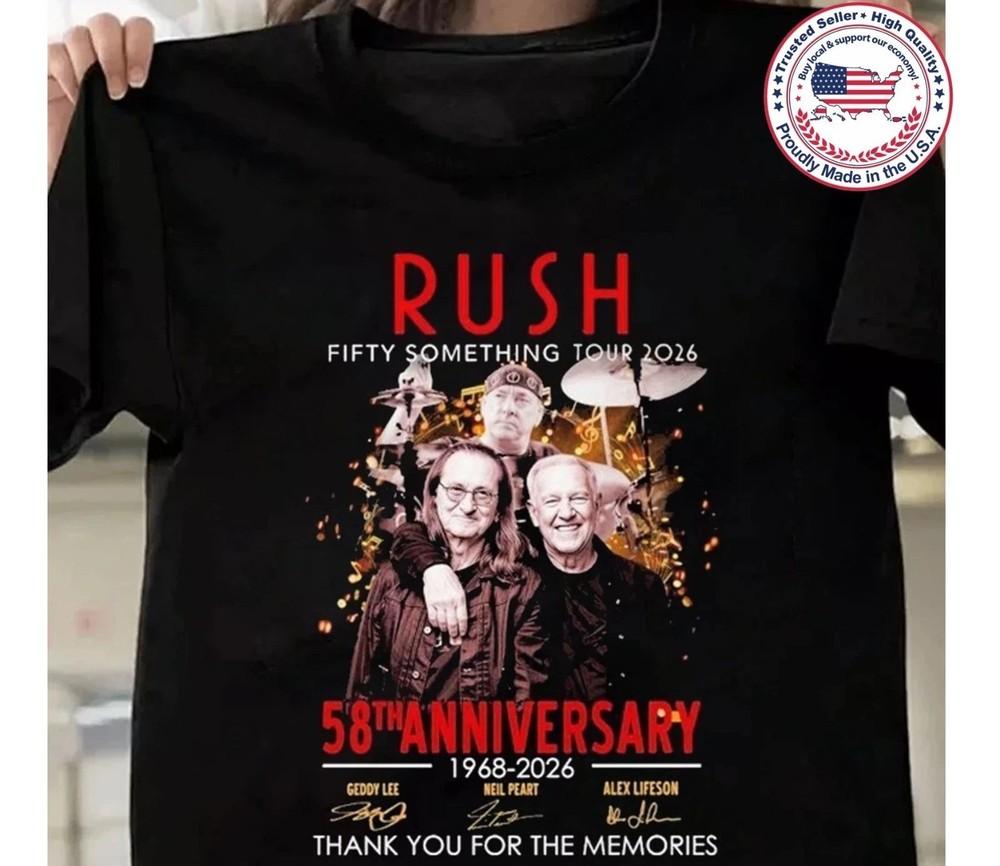 

Rush 58th Anniversary 1968 2026 Fifty Something Tour T shirt 2XL
