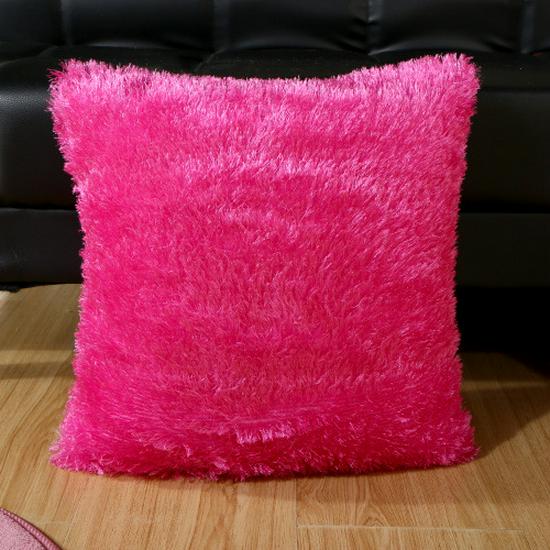 Long Plush Solid Color Glitter Velvet Throw Pillow Cushion Pillowcase