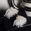 French Gentle Breeze Shining Pearlescent Crystal Pearl Beaded Earrings South Korea East Gate New Earrings Fashion Jewelry