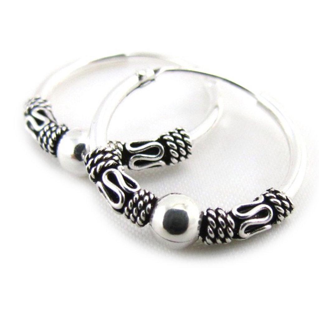 Les Trésors De Lily [J3881] - Créoles Argent 'Thai' argenté - 1. 8 cm 3 mm