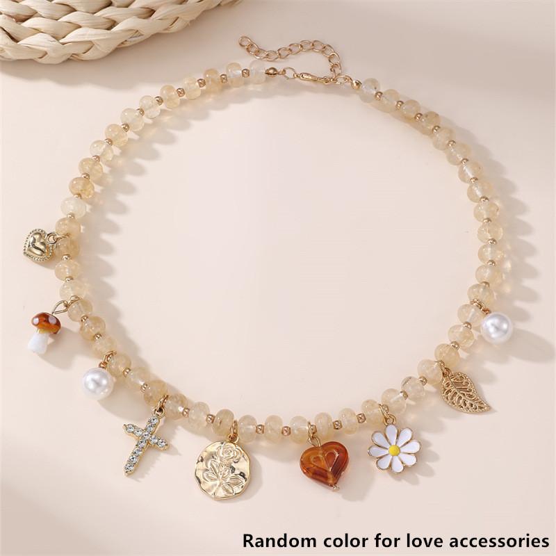 Bohemian Style Necklace With Heart Pendant And Geometric Zinc Alloy For Women