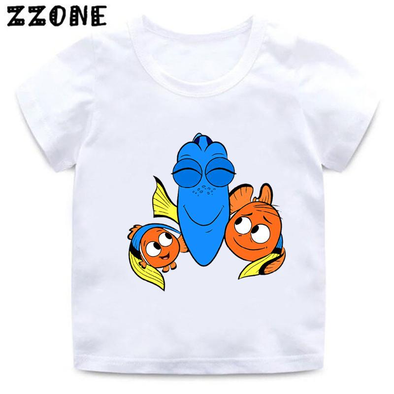 Finding Nemo Dory Cute Fish Print Funny Kids T-Shirts Cartoon Baby Girls Clothes Boys Summer Short Sleeve T shirt Children Tops