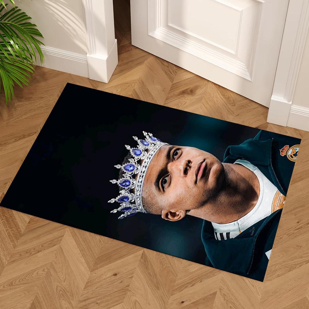 Star Player Kylian Mbappé Floor Mat Suitable for Playrooms Foyer Kitchen Living Rooms Antislip Carpet Anime Office Decor Wedding Party Gift