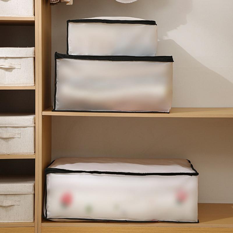 Storage Bag Clothes Large Storage Boxes For Suit Coat Quilt Clothing Multifunctional Translucent Dust-proof Organizer Bedroom
