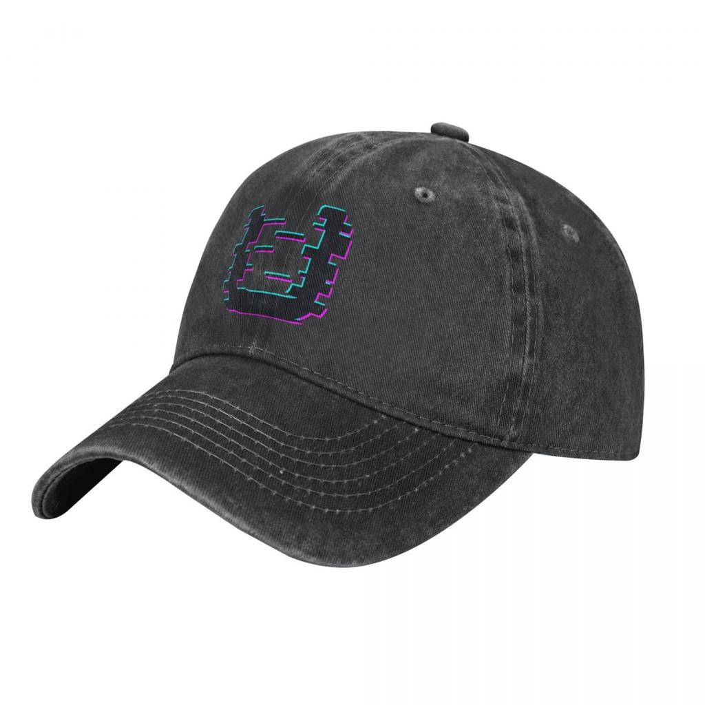 Letter U Glitch English Alphabet Unisex Women Baseball Cap Distressed Denim Hat Cap Outdoor Running Golf Unstructured Soft Headwear