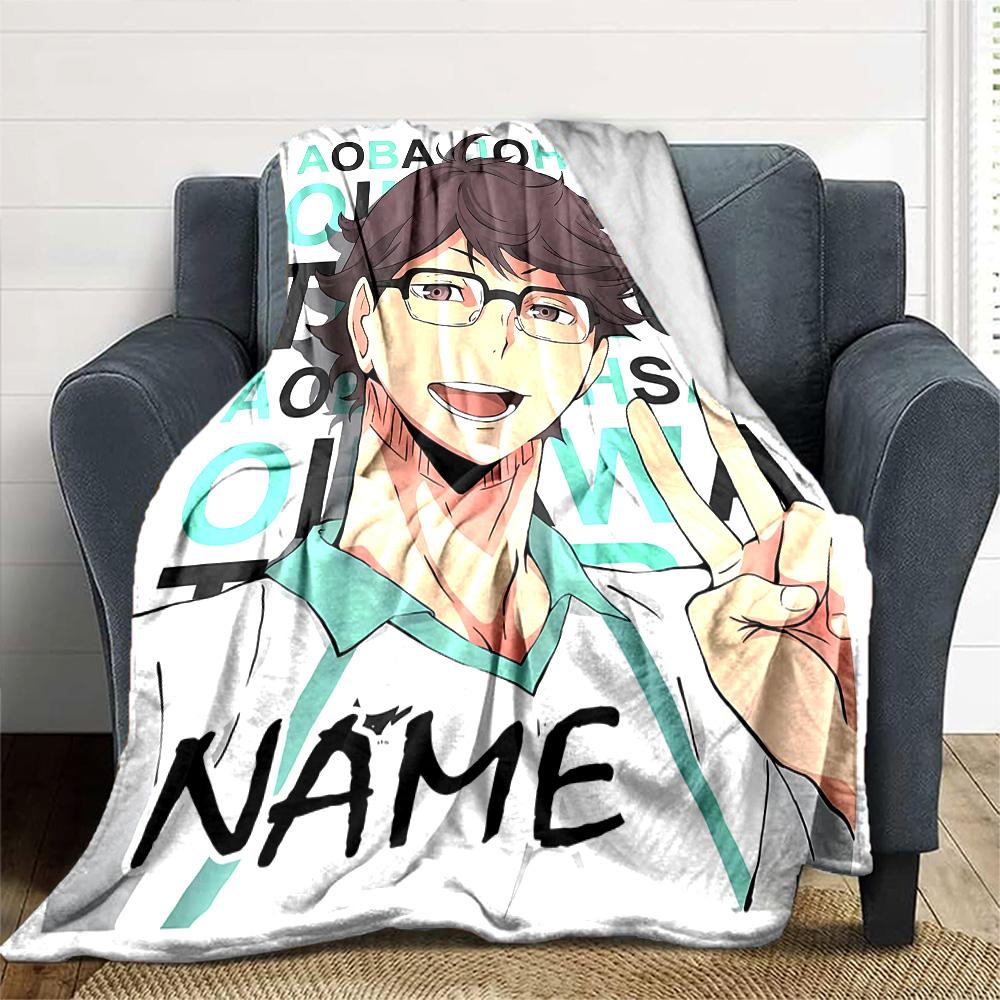 Customizable Oikawa Tooru1 Throw Blanket – Personalized Name, All-Season Cozy Snug Blanket, Machine Washable, Personalized Blanket