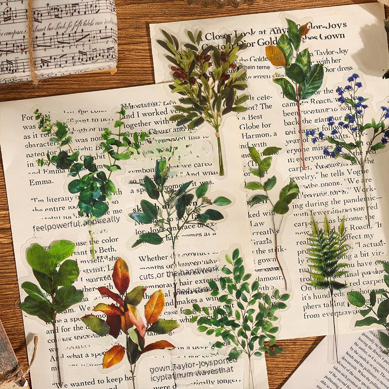 Yuezhen Retro Nature Sticker Pack: Flowers & Butterflies for Children's Handbooks
