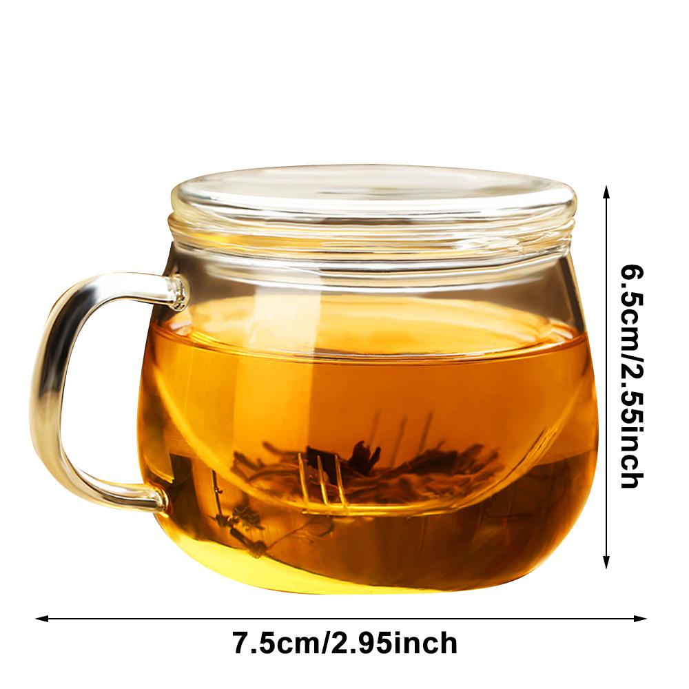 350ML Tea Cup Transparent Glass With Lid Filter Whiskey Cocktail Glass Ice Coffee Cup Mug Wine Beer Glass Drink Water Drinkware