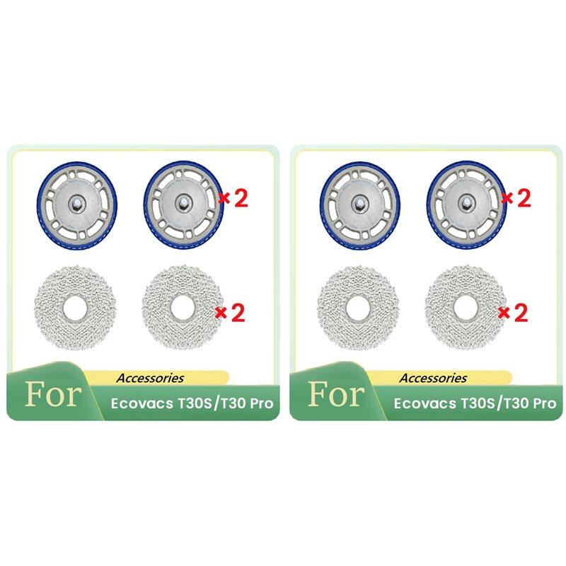 8 Pcs Rag And Mop Holder For Ecovacs T30S/T30 Pro Robot Vacuum Cleaner Mop Kit Mop Board