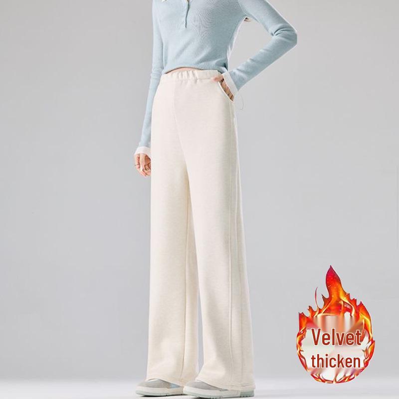 Trendy Maternity Drawstring Gray Pants: Wide-Leg and Narrow Straight-Leg Options for Spring and Autumn