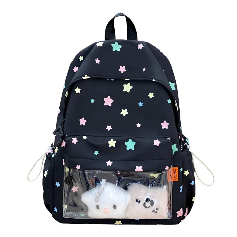 Star Print Schoolbag Women's Backpack Student Large Capacity Backpack