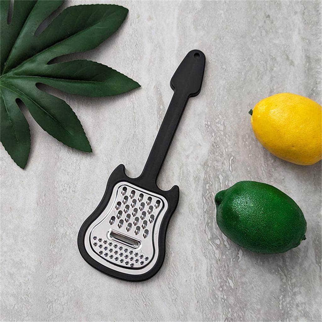 Creative Guitar Shape Sturdy Stainless Steel Cheese and Food Grater with Ergonomic Handle Designs for Easy Use