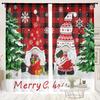 2 Pieces, Christmas Gnome Snowflake Grid Curtains -30% Blackout - Suitable for Living Room, Bedroom, Kitchen, Home Decoration