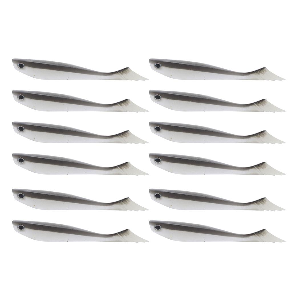 2Set Artificial Simulation Black Back Double Color Soft Silicone Lure Bait Fishing Tackle