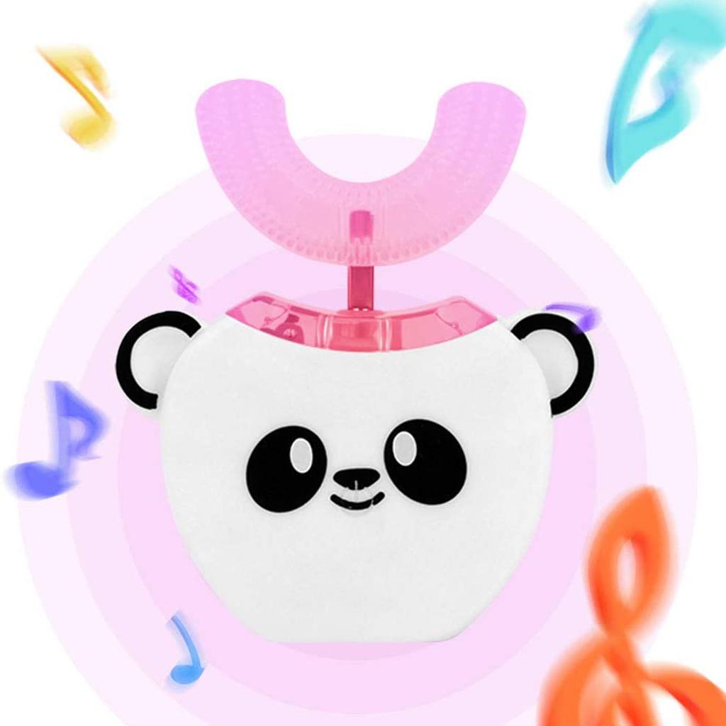 Periuță de dinți electrică pentru copii în formă de U cu 360 de grade pentru curățare orală cu temporizator inteligent automat, lumină rece