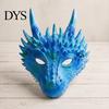 Adjustable Strap Party Costume Dragon Masque for Adults, Halloween Cosplay 3D Simulation Thorn Face Shield Full Festival, Carnival Masquerade