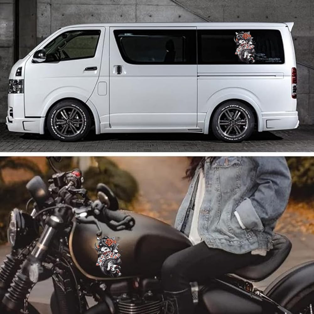 TATACLEA Japanese Geisha Car Sticker, Geisha Car Sticker, Body Scratch Sticker, Car Door Decoration