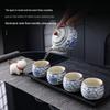 Blue & White Ru Kiln Ceramic Tea Set