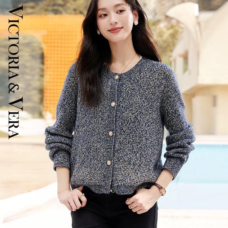 

VICTORIA&VERA Women s Autumn/Winter Boucle Knit Jacket L
