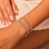 GEMCHIC Women's Stainless Steel Diamond Beaded Chain Bracelet with 18K Gold Plated, Minimalist Design Fashion Jewelry