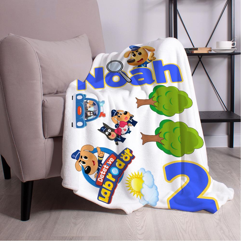 Sheriff Labrador Throw  Blanket Aesthetic Art Flannel Blanket Portable Home Travel Camping Sofa Picnic Thickening Flannel Blanke