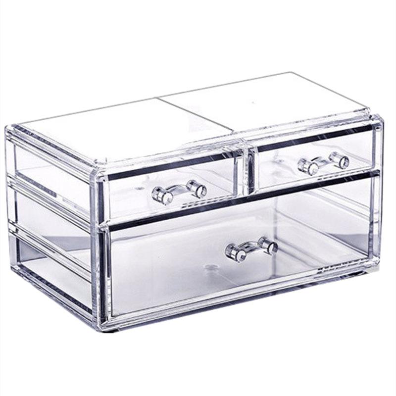 Clear Acrylic Jewelry and Skincare Organizer - Dustproof, Extra Large Storage with Drawers