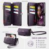 For iPhone 14 Pro Max Case CASEME C39 RFID Blocking Zipper Wallet Stand Leather Cover with Strap