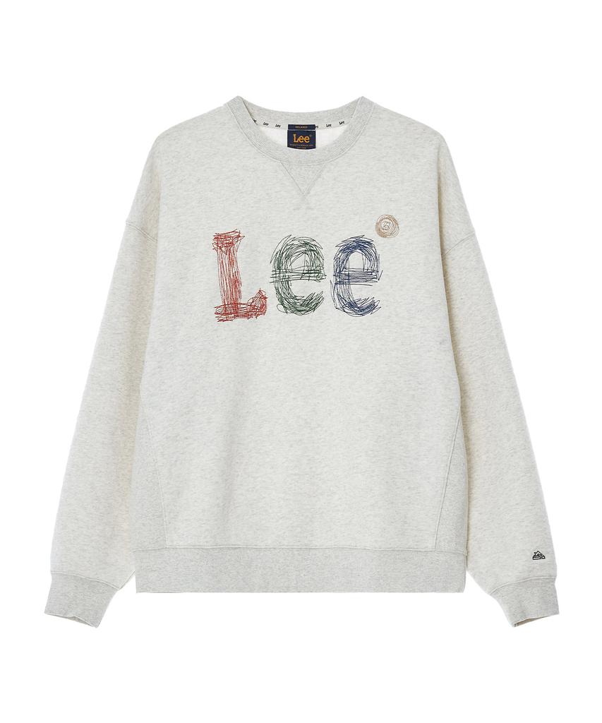 LEE Stitch Embroidered Logo Sweatshirt Oatmeal