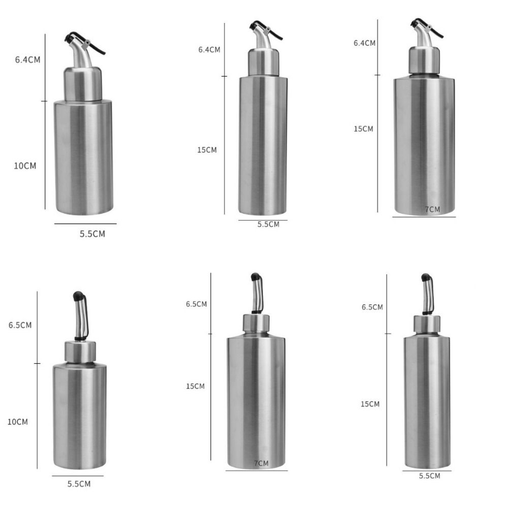 New No-Drip Stainless Steel Oil Bottle Cylindrical Heat Resistant Vinegar Spray Oil Sprayer Press Type Condiment Jar Kitchen