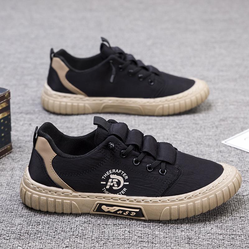 

2025 new popular men s shoes men s shoes board shoes fish silk cloth trend board shoes fashion breathable casual board shoes men 39 чёрный