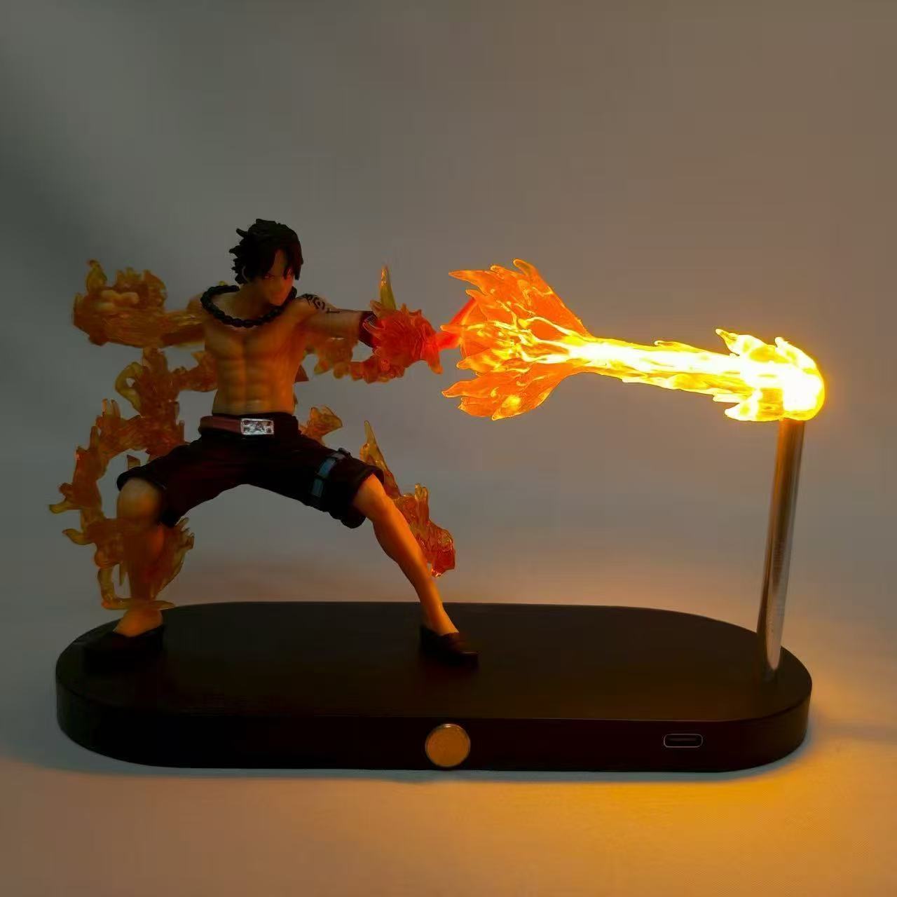 

Anime One Piece Luffy Ace Action Model LED Night Lamp Figuras Table Light Bedroom Plaything Ornamental Presents