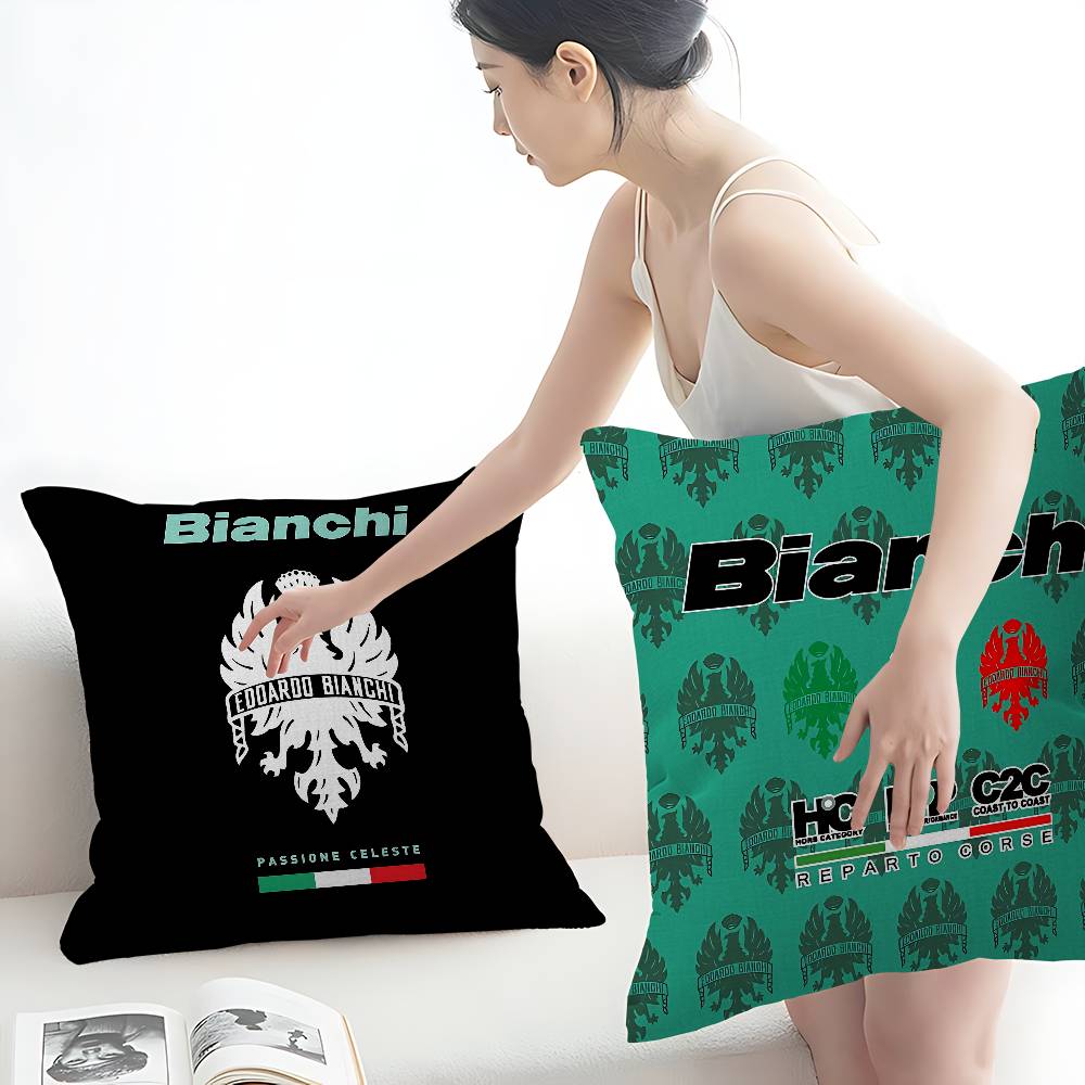 B-Bianchis Bike Logo Pillow Anime Pillow Sofa Bed Head Pillow Cover Cushion Cover 45X45 Cm Fashion
