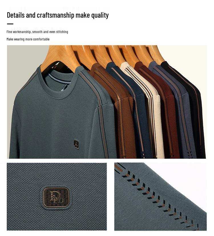 Woodpecker Men's Autumn Long Sleeve Round Neck Casual Base Shirt