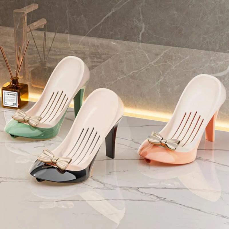 Funny Soap High Holder Storage Heel Shape Suction Cup Soap Holder For Bathroom Drainage Soap Dish Bath Accessories
