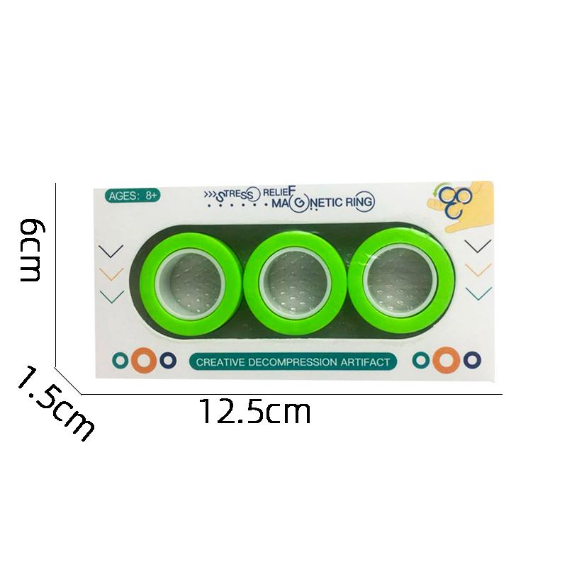 Magnetic Ring Fidget Spinner Toys Pack Colorful Fingers Magnet Rings Toys for Training Relieves Autism Anxiety