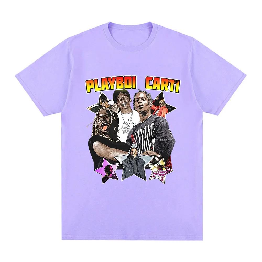 Rapper Playboi Carti Graphic T-shirt Fashion Hip Hop Oversized T Shirts Casual Cotton Short Sleeve T-shirts Streetwear Unisex