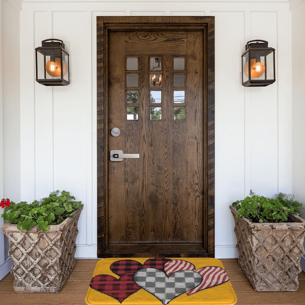 1PC Heart Pattern Kitchen Rug Non-Slip Door Mat Pop Design Bathroom Rug Bath Mat Carpet for Home Sink Laundry Decoreeree
