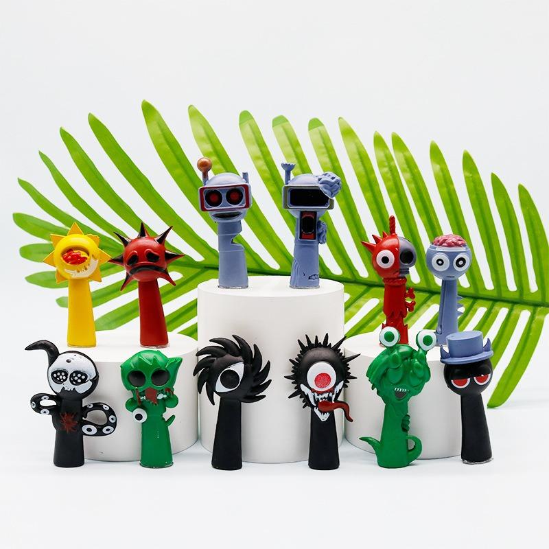 12 stuks Sprunki Figuur Spel Figuur Sprankey Juguetes Sprunky Figuras Jouet PVC Sprunki Figuren Speelgoed Set Mooi Ontwerp