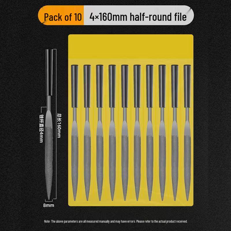 Mini Assorted Steel File Set: Triangular & Flat Files for Metal & Wood Grinding