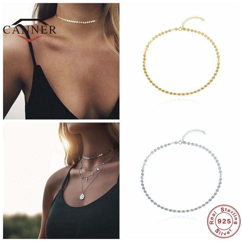 Tone Choker Pendant Necklace Female Clavicle Chain For Women Flat Snake Necklaces Jewelry CollaresTrendy Necklaces