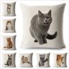Cute Cat Pillowcase Decorative Pet Animal Printed Cojines Fundas Polyester Pillow Case Cushion Cover for Children Room Sofa Home