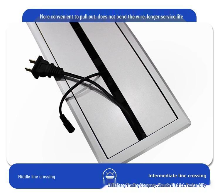 Aluminum Alloy Desktop Cable Management Cover for Computer Desk 86 Socket