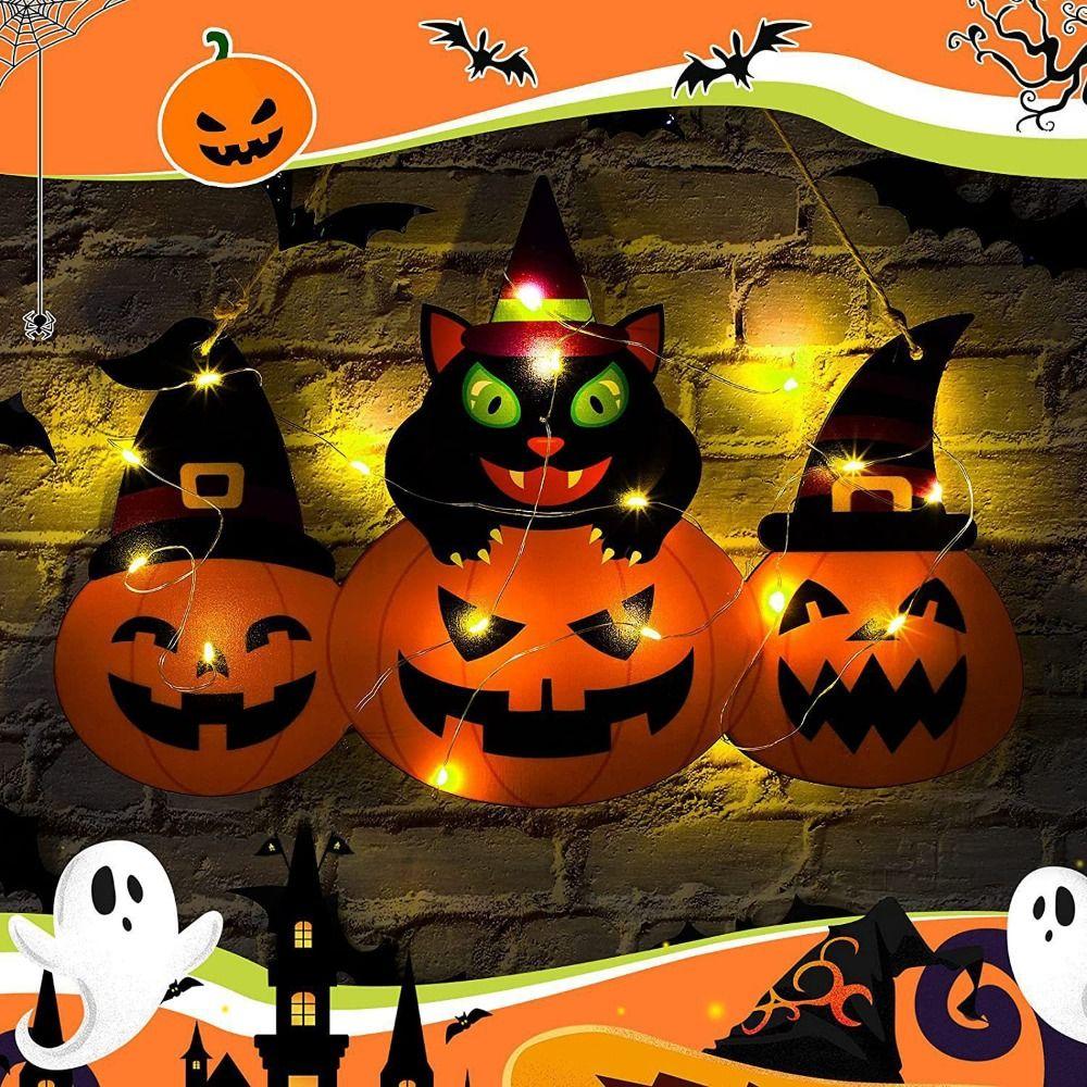 Pumpkin Shape Halloween Welcome Sign Wooden Pumpkin Porch Sign  Front Door Decor