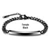 Engravable Titanium Steel Couples Bracelet – Sleek Long Strip Design for Men and Women